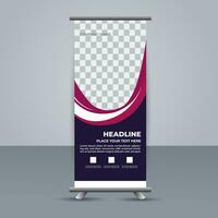 professional business roll up display standee template design vector