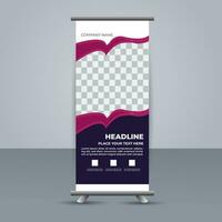 professional business roll up display standee template design vector