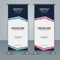 modern roll up banner template with abstract design vector