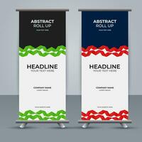 modern roll up banner template with abstract design vector