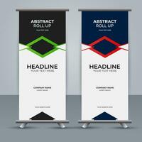 modern roll up banner template with abstract design vector