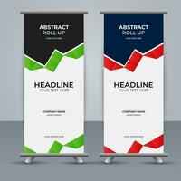 modern roll up banner template with abstract design vector