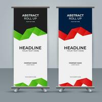 modern roll up banner template with abstract design vector