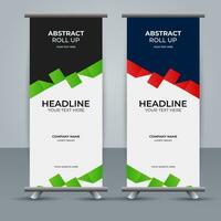 modern roll up banner template with abstract design vector