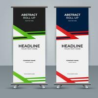 modern roll up banner template with abstract design vector