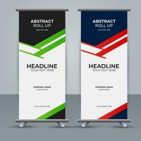 modern roll up banner template with abstract design vector