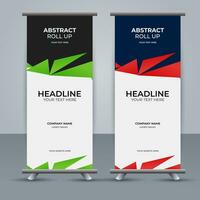 modern roll up banner template with abstract design vector