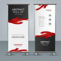 modern roll up banner template with abstract design vector