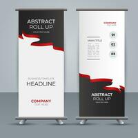 modern roll up banner template with abstract design vector