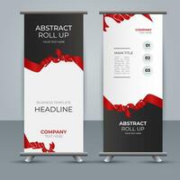 modern roll up banner template with abstract design vector