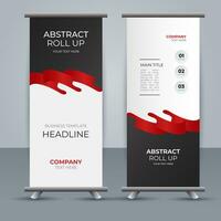 modern roll up banner template with abstract design vector