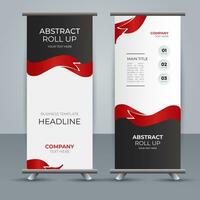 modern roll up banner template with abstract design vector