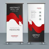 modern roll up banner template with abstract design vector