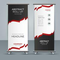 modern roll up banner template with abstract design vector