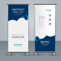 modern roll up banner template with abstract design vector