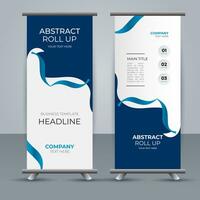 modern roll up banner template with abstract design vector