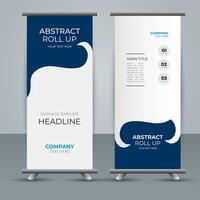 modern roll up banner template with abstract design vector