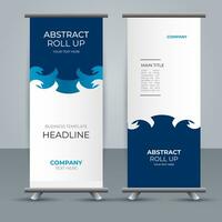 modern roll up banner template with abstract design vector