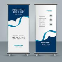 modern roll up banner template with abstract design vector