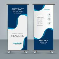 modern roll up banner template with abstract design vector