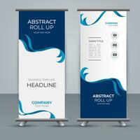 modern roll up banner template with abstract design vector