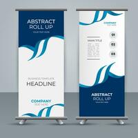 modern roll up banner template with abstract design vector