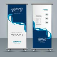 modern roll up banner template with abstract design vector