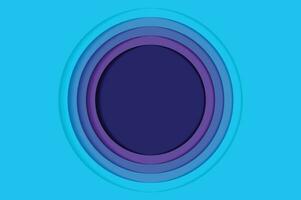 Blue 3D Circle Papercut Background. Abstract Paper Cut Background with Shadow for Banner, Poster, Web, Presentation, Wallpaper, Vector Illustration