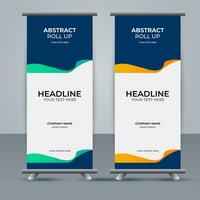 modern roll up banner template with abstract design vector