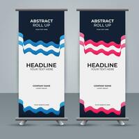 modern roll up banner template with abstract design vector