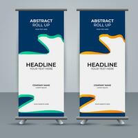 modern roll up banner template with abstract design vector