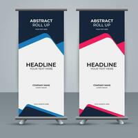 modern roll up banner template with abstract design vector