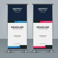 modern roll up banner template with abstract design vector