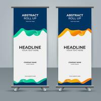 modern roll up banner template with abstract design vector