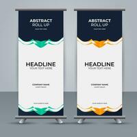 modern roll up banner template with abstract design vector