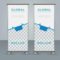 Modern roll up banner design template. flyer. pull up. presentation. brochure. poster. advertisement. print media vector