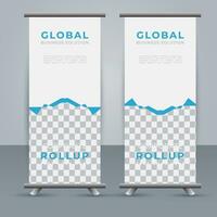 Modern roll up banner design template. flyer. pull up. presentation. brochure. poster. advertisement. print media vector