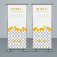 Modern roll up banner design template. flyer. pull up. presentation. brochure. poster. advertisement. print media vector