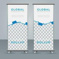 Modern roll up banner design template. flyer. pull up. presentation. brochure. poster. advertisement. print media vector