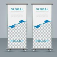 Modern roll up banner design template. flyer. pull up. presentation. brochure. poster. advertisement. print media vector