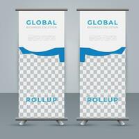 Modern roll up banner design template. flyer. pull up. presentation. brochure. poster. advertisement. print media vector