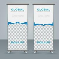Modern roll up banner design template. flyer. pull up. presentation. brochure. poster. advertisement. print media vector