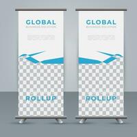 Modern roll up banner design template. flyer. pull up. presentation. brochure. poster. advertisement. print media vector