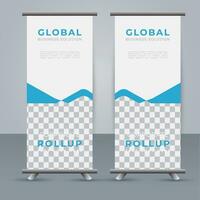 Modern roll up banner design template. flyer. pull up. presentation. brochure. poster. advertisement. print media vector