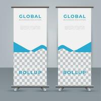 Modern roll up banner design template. flyer. pull up. presentation. brochure. poster. advertisement. print media vector