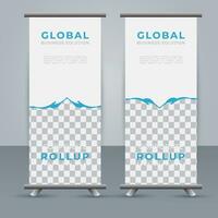 Modern roll up banner design template. flyer. pull up. presentation. brochure. poster. advertisement. print media vector