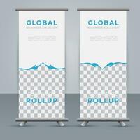 Modern roll up banner design template. flyer. pull up. presentation. brochure. poster. advertisement. print media vector