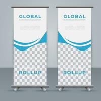 Modern roll up banner design template. flyer. pull up. presentation. brochure. poster. advertisement. print media vector