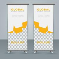 Modern roll up banner design template. flyer. pull up. presentation. brochure. poster. advertisement. print media vector