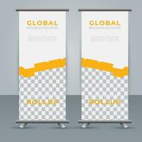 Modern roll up banner design template. flyer. pull up. presentation. brochure. poster. advertisement. print media vector